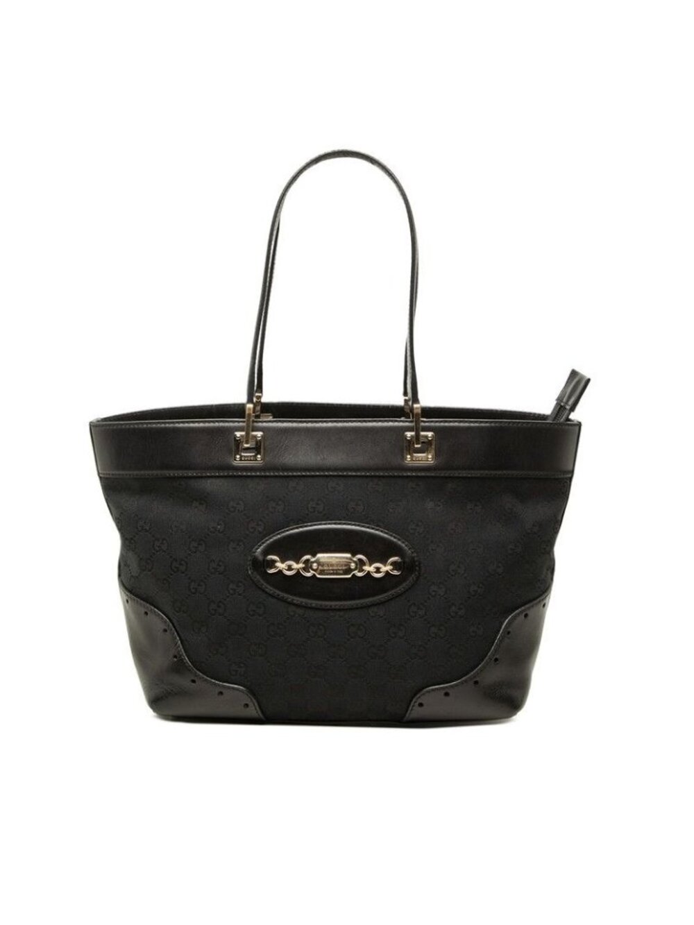 Gucci GG Canvas Tote Shoulder Bag Black